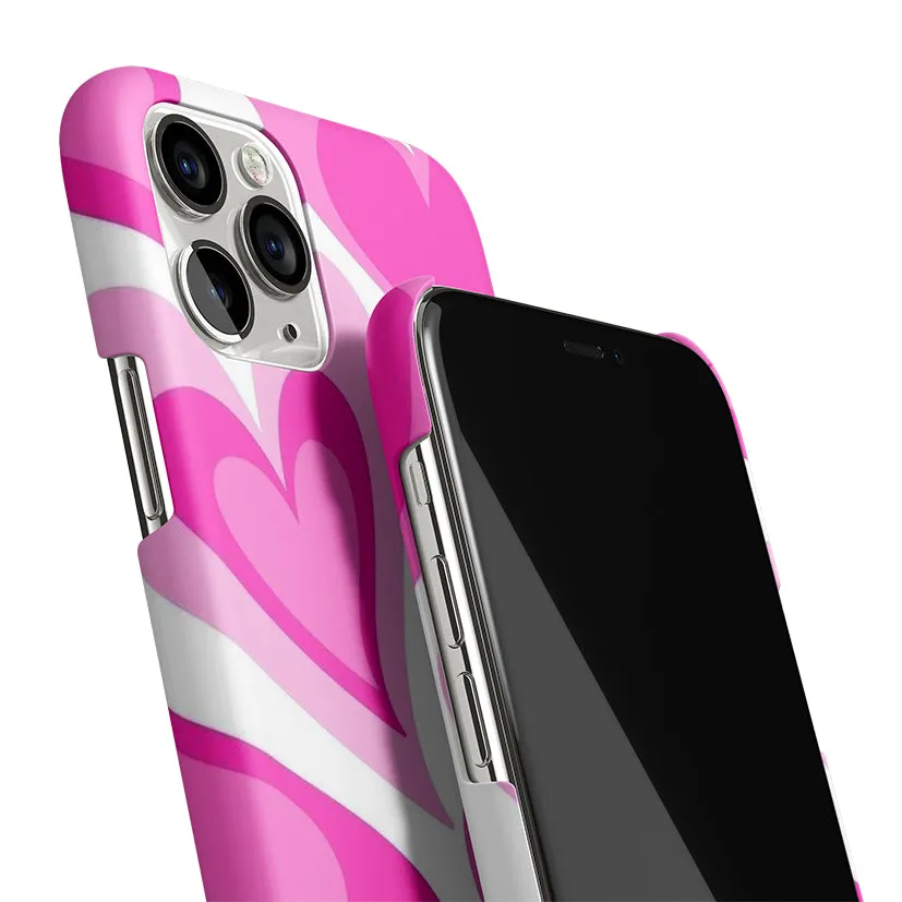 Pink Hearts Burst Phone Cover | Matte Case