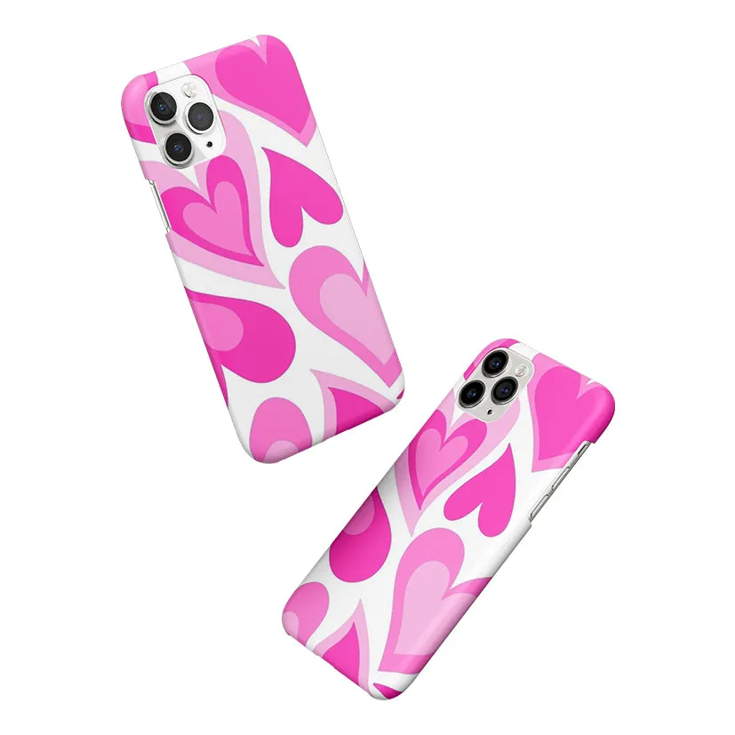 Pink Hearts Burst Phone Cover | Matte Case