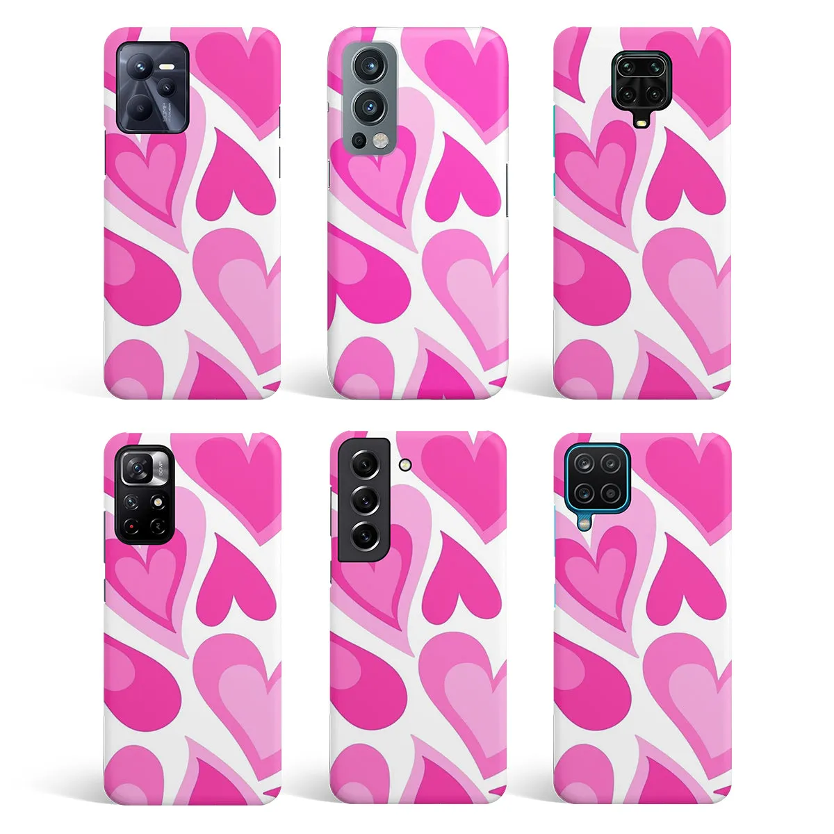 Pink Hearts Burst Phone Cover | Matte Case