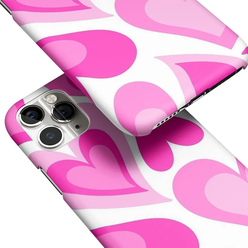 Pink Hearts Burst Phone Cover | Matte Case