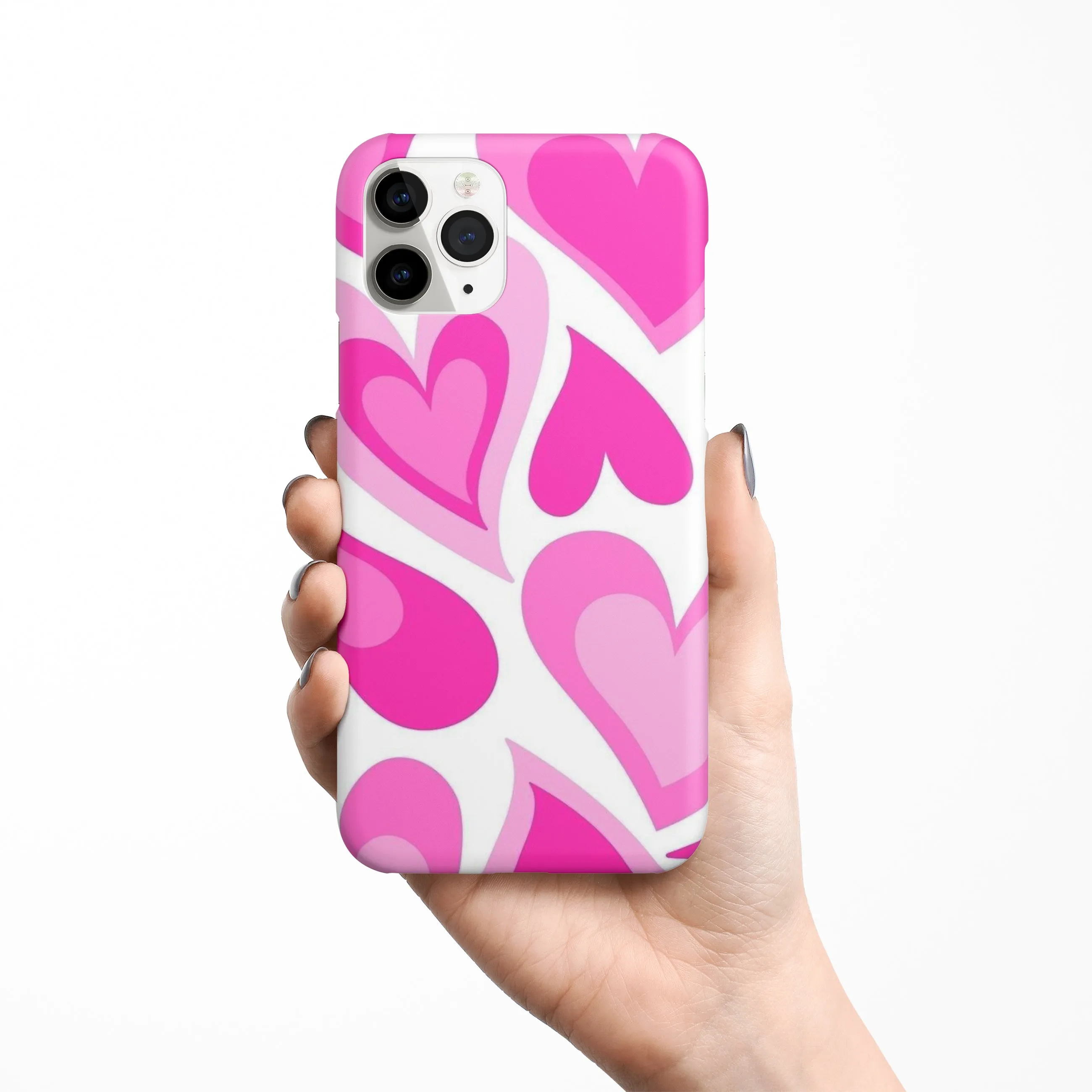 Pink Hearts Burst Phone Cover | Matte Case