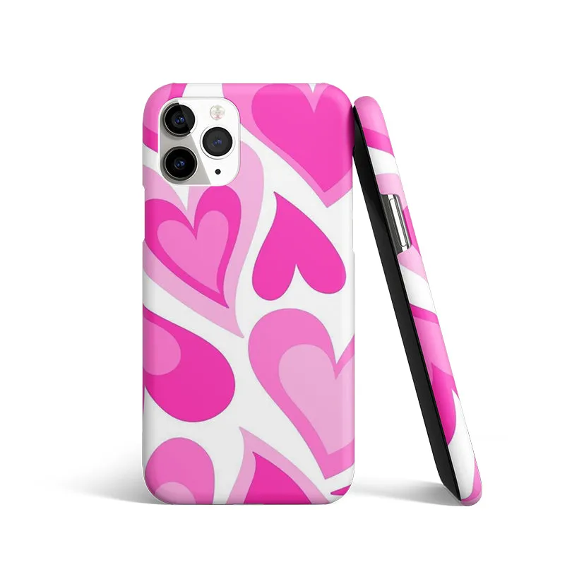 Pink Hearts Burst Phone Cover | Matte Case