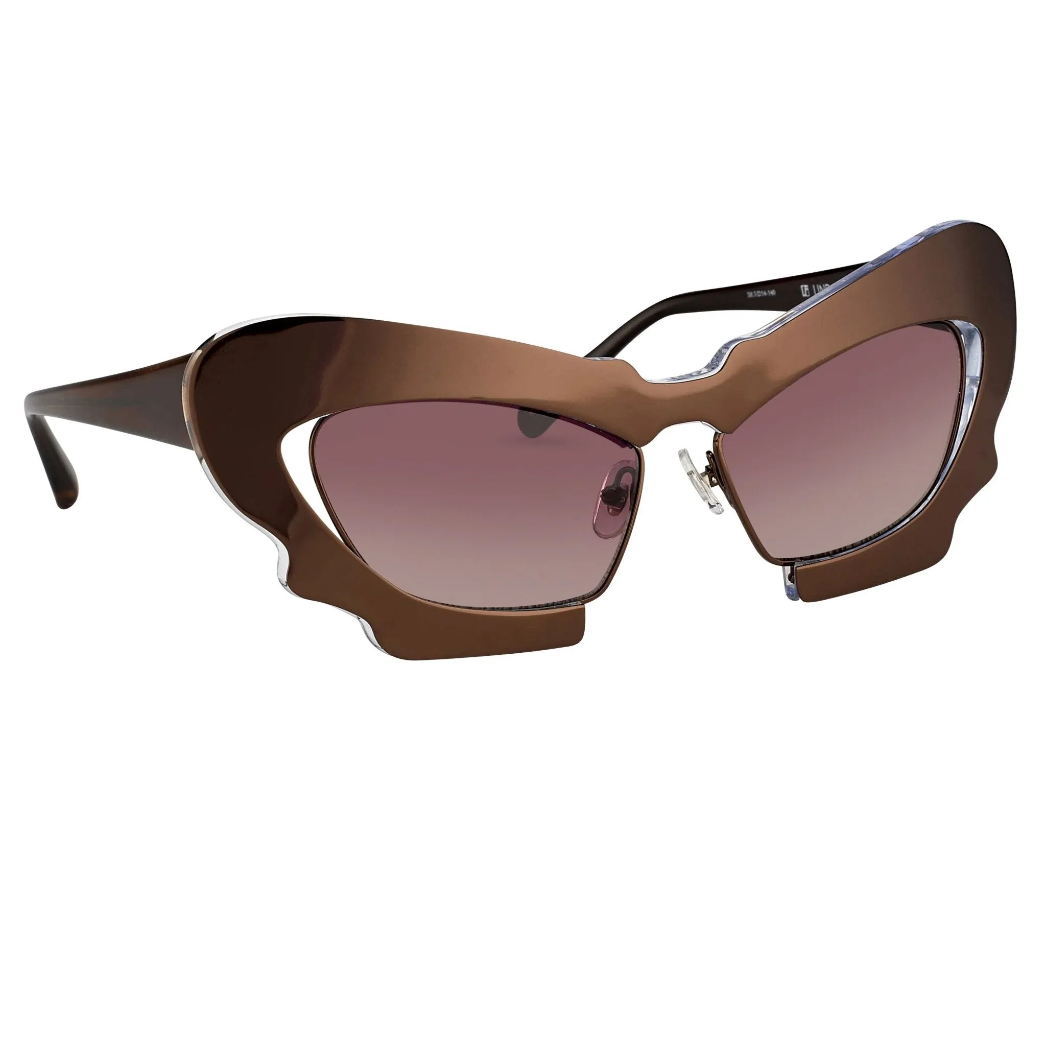Prabal Gurung Sunglasses Cat Eye Special Chocolate Bronze and Red