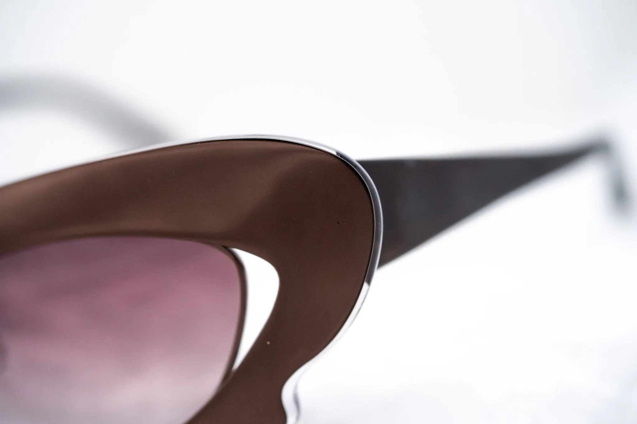 Prabal Gurung Sunglasses Cat Eye Special Chocolate Bronze and Red