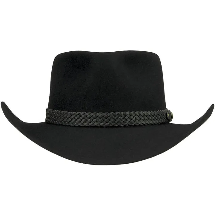 Pure Fur Felt Outback Hat With Leather Sweatband