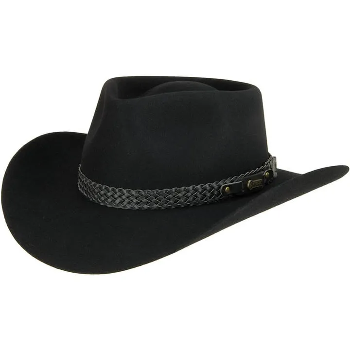 Pure Fur Felt Outback Hat With Leather Sweatband