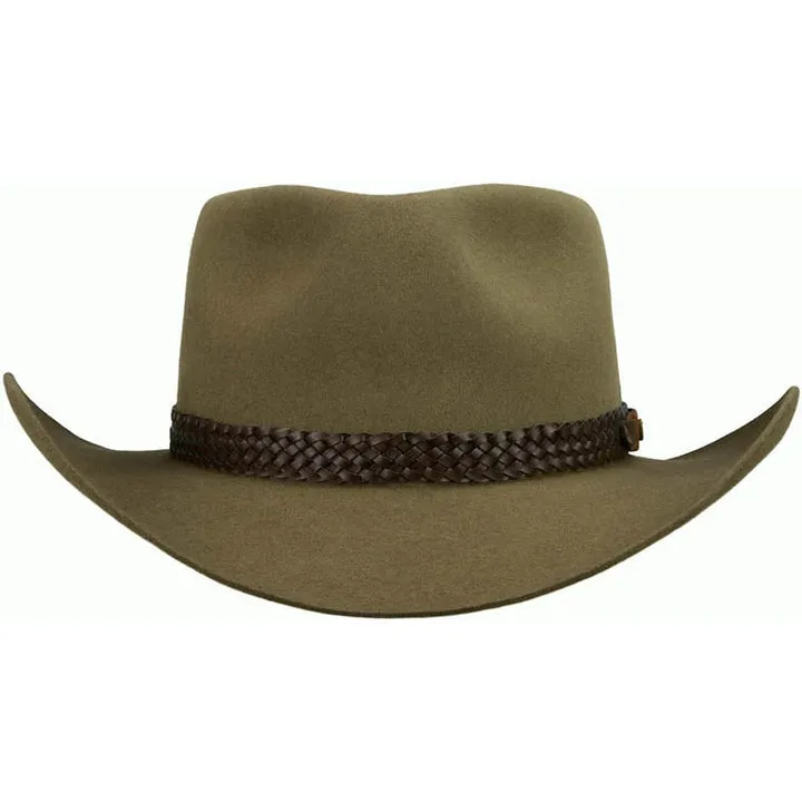 Pure Fur Felt Outback Hat With Leather Sweatband
