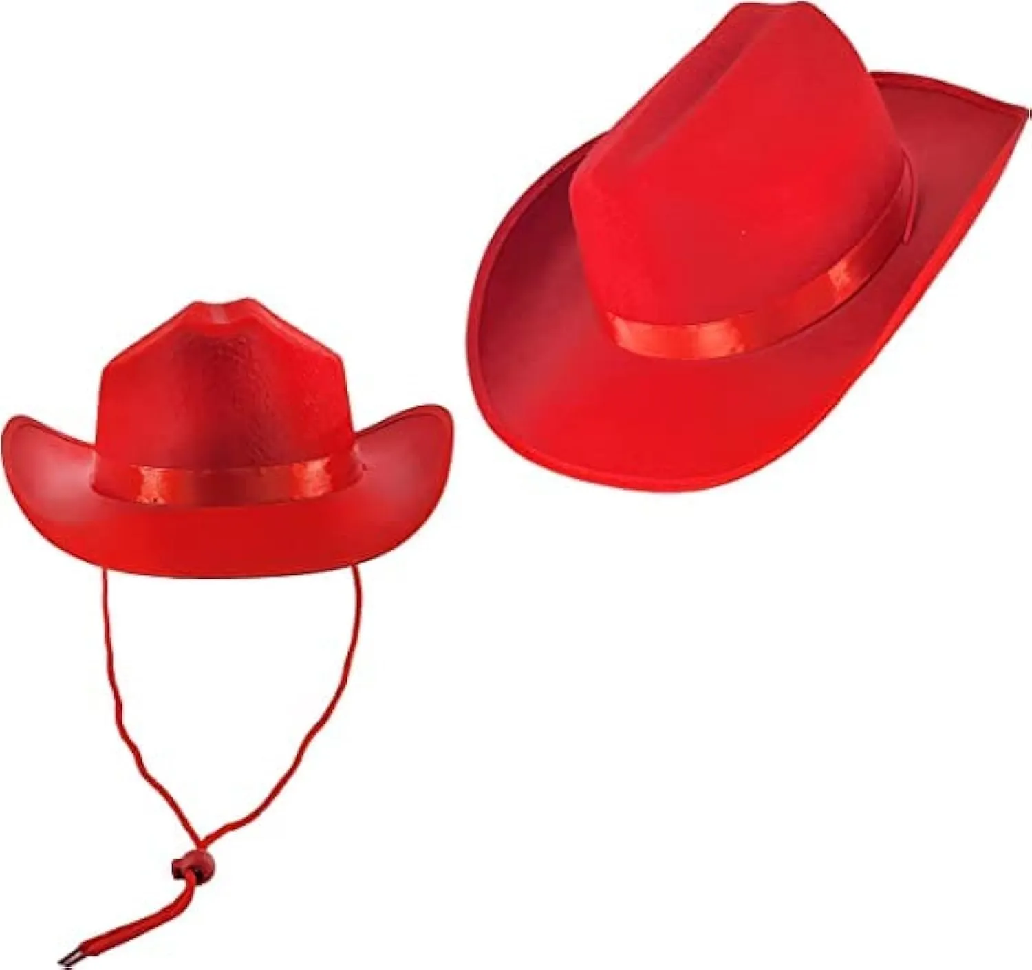 Red Felt Cowboy Hat Western Hat, Dress Up Costume Clothes for Kids, Pretend Play, Party Favors, Child size