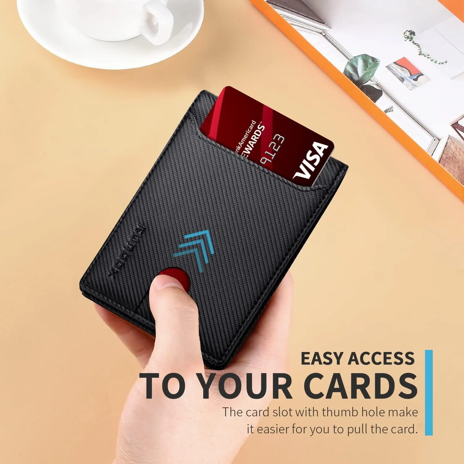 RUNBOX Wallet for Men Slim 11 Credit Card Holder Slots Leather RFID Blocking Small Thin Men's Wallet Bifold Minimalist Front Pocket Large Capacity Gift Box