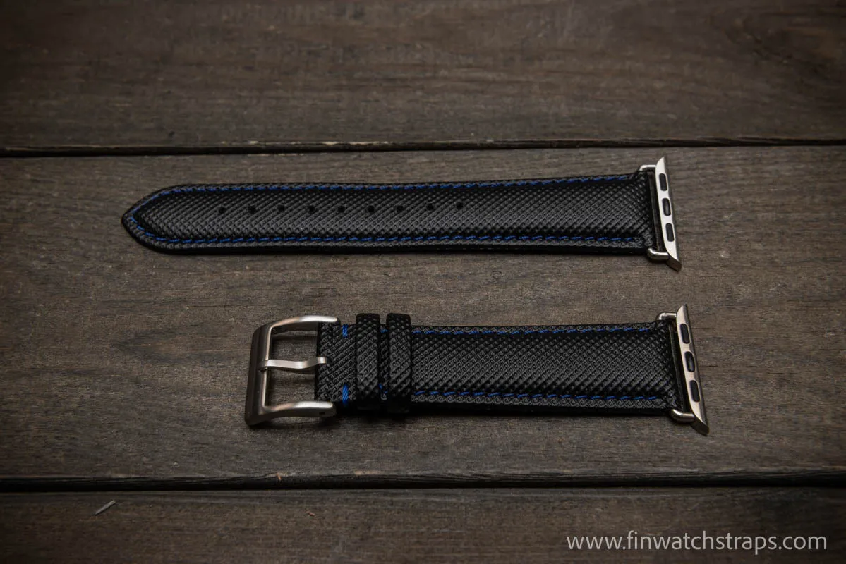 Sailcloth Apple Watch series 3,4,5,6,7 artisan leather watch band. Waterproof. 40 mm/41 mm/ 44 mm/45mm
