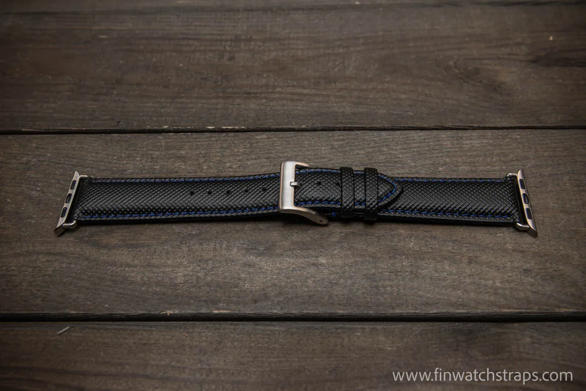 Sailcloth Apple Watch series 3,4,5,6,7 artisan leather watch band. Waterproof. 40 mm/41 mm/ 44 mm/45mm