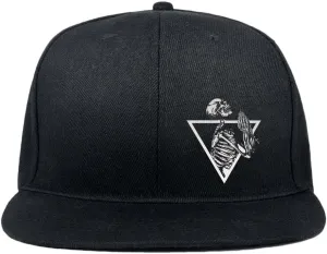 Skull Hat Snapback Hats for Men Boys Skeleton Cap Black Flat Bill Brim Trucker Snap Backpack Hat