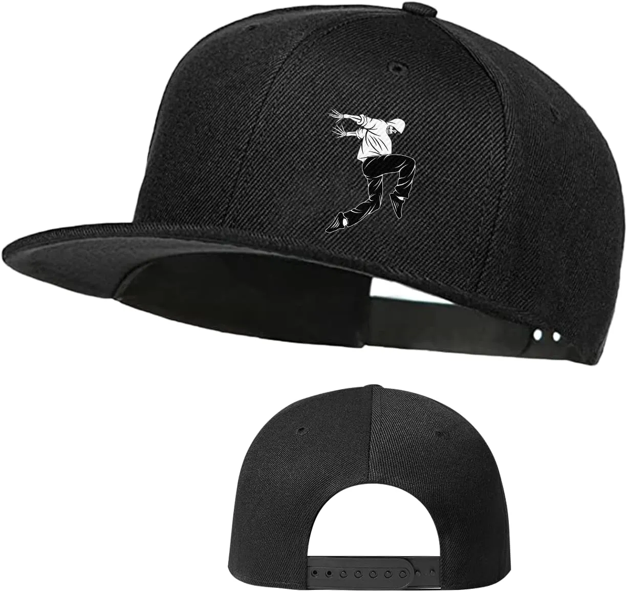 Skull Skateboards Hat Flat Bill Hats for Men Snap Backpack Mens Hats and Caps Cool Snapback Baseball Cap for Boys Hip Hop