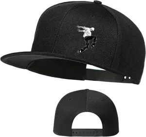 Skull Skateboards Hat Flat Bill Hats for Men Snap Backpack Mens Hats and Caps Cool Snapback Baseball Cap for Boys Hip Hop