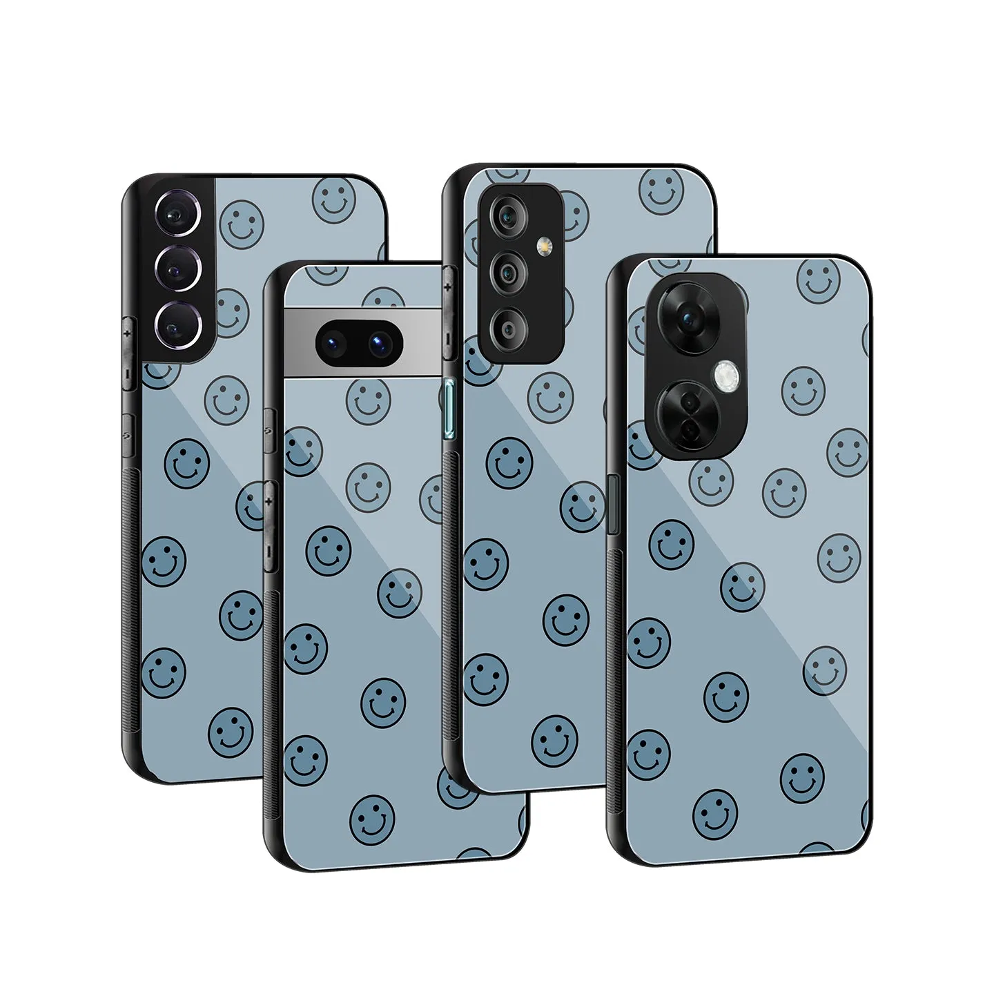 Smile Spectrum Blue Phone Cover | Glass Case