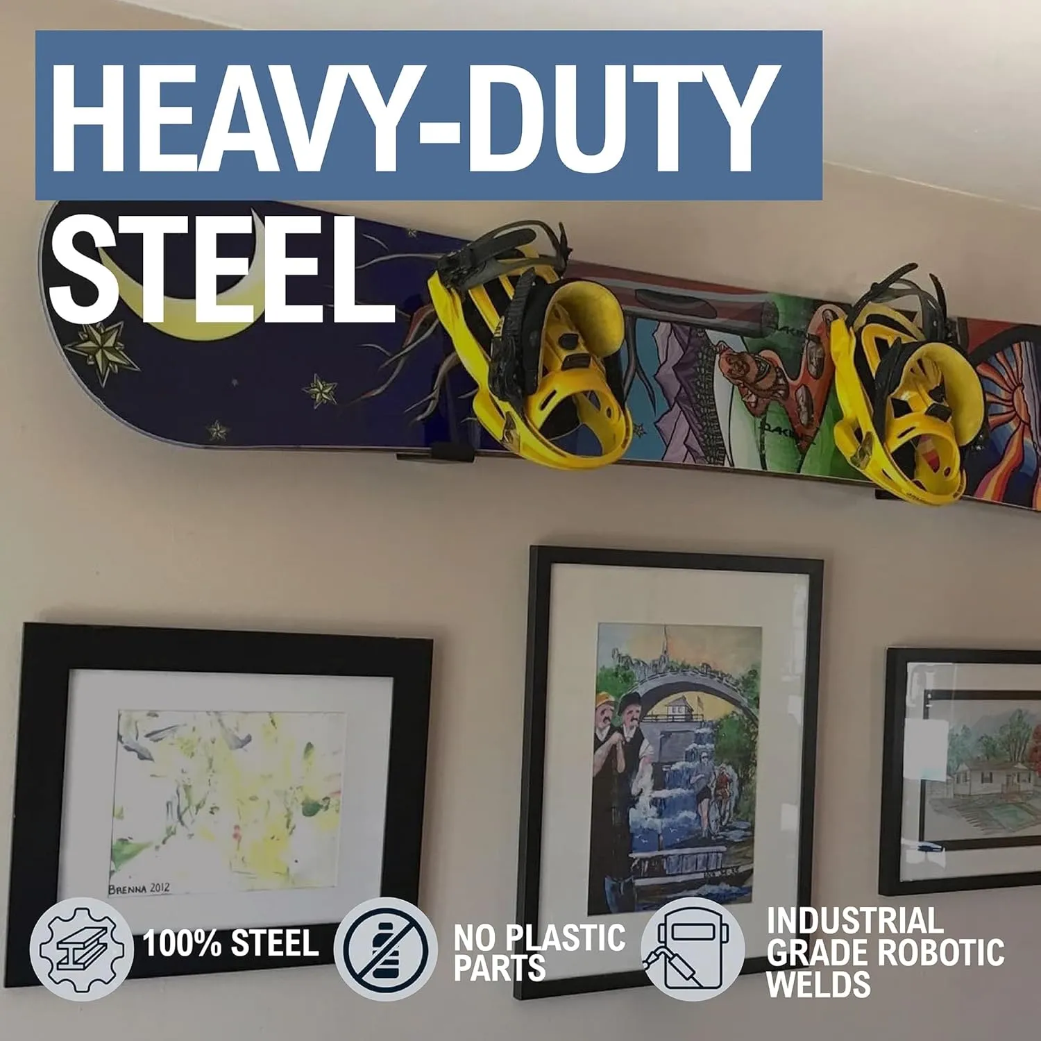StoreYourBoard Minimalist Snowboard Display Rack, Wall Mount Storage