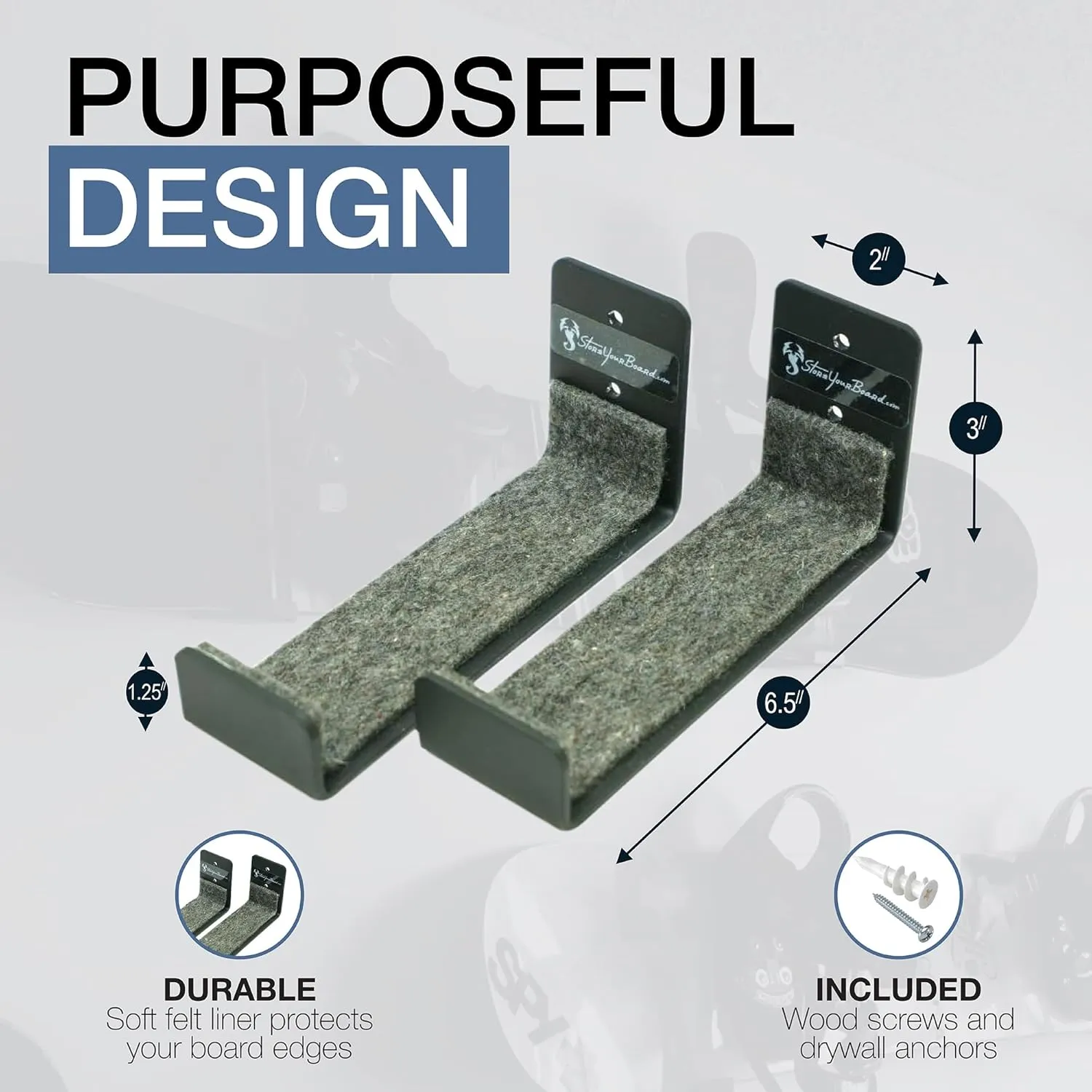 StoreYourBoard Minimalist Snowboard Display Rack, Wall Mount Storage