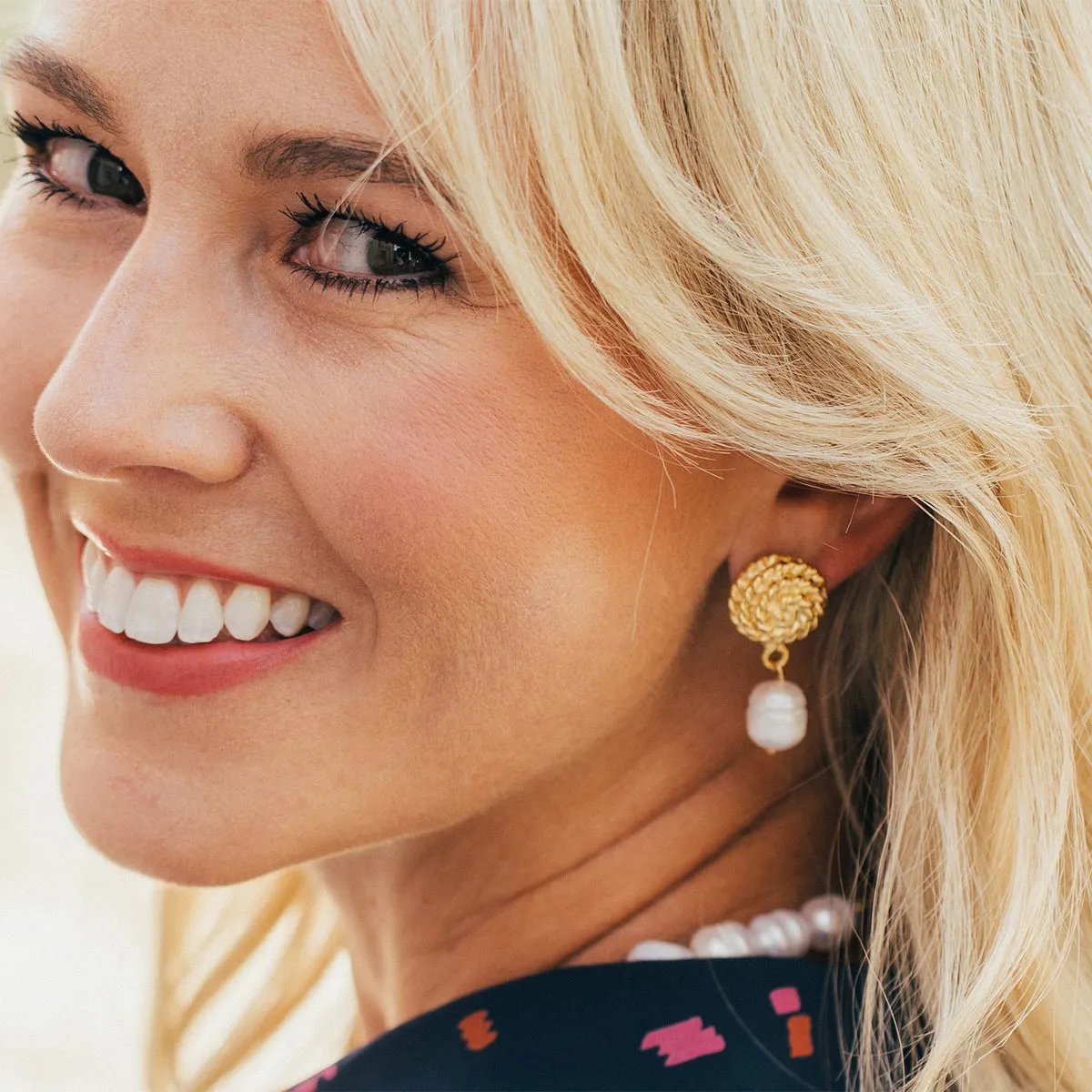 Susan Shaw Pearl Rope Clip On Earrings