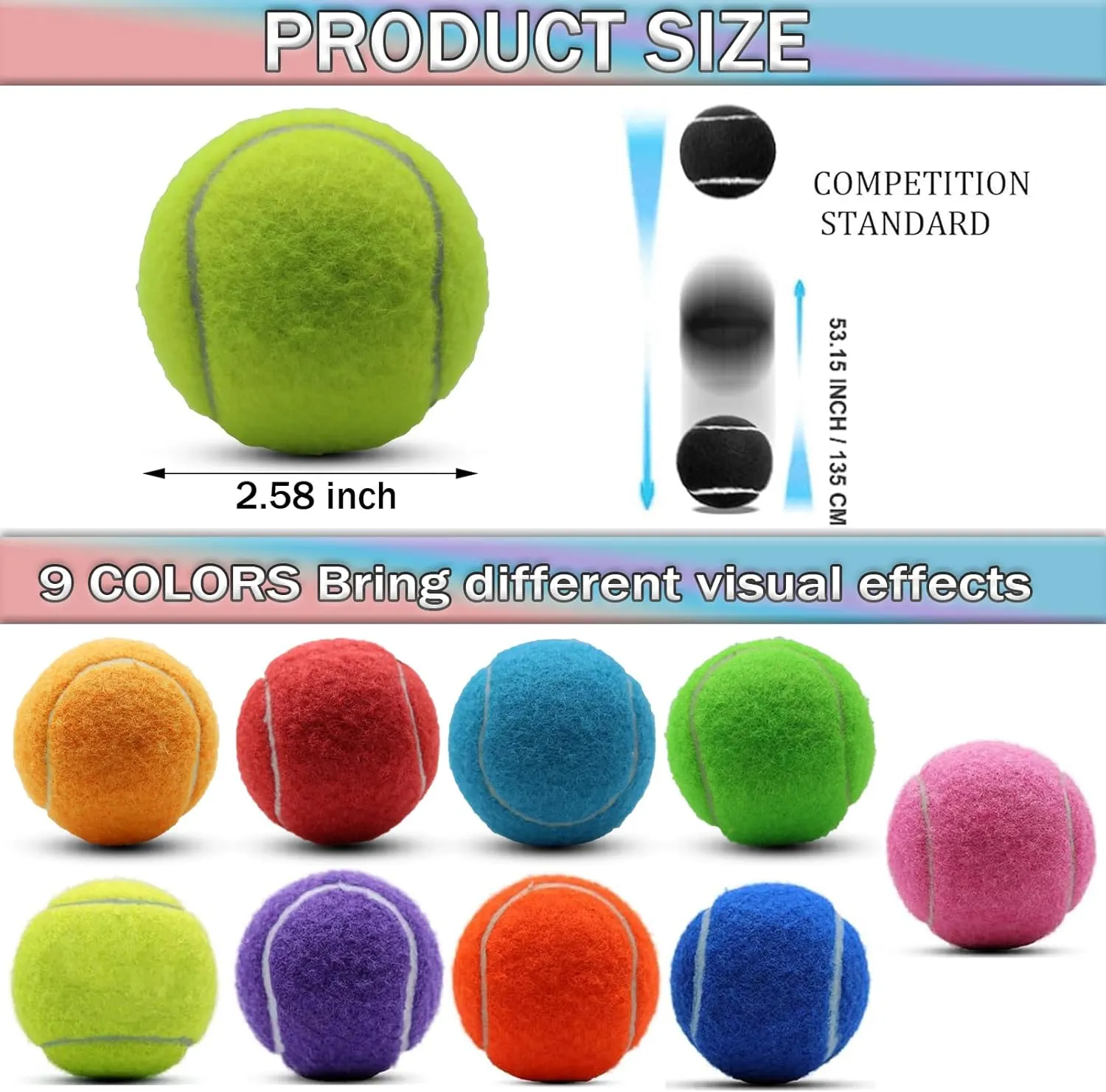 Tennis Balls, 20 Pack Training Tennis Balls,High Elasticity Practice Tennis for Beginner, Exercise Playing Balls for Pet Dog