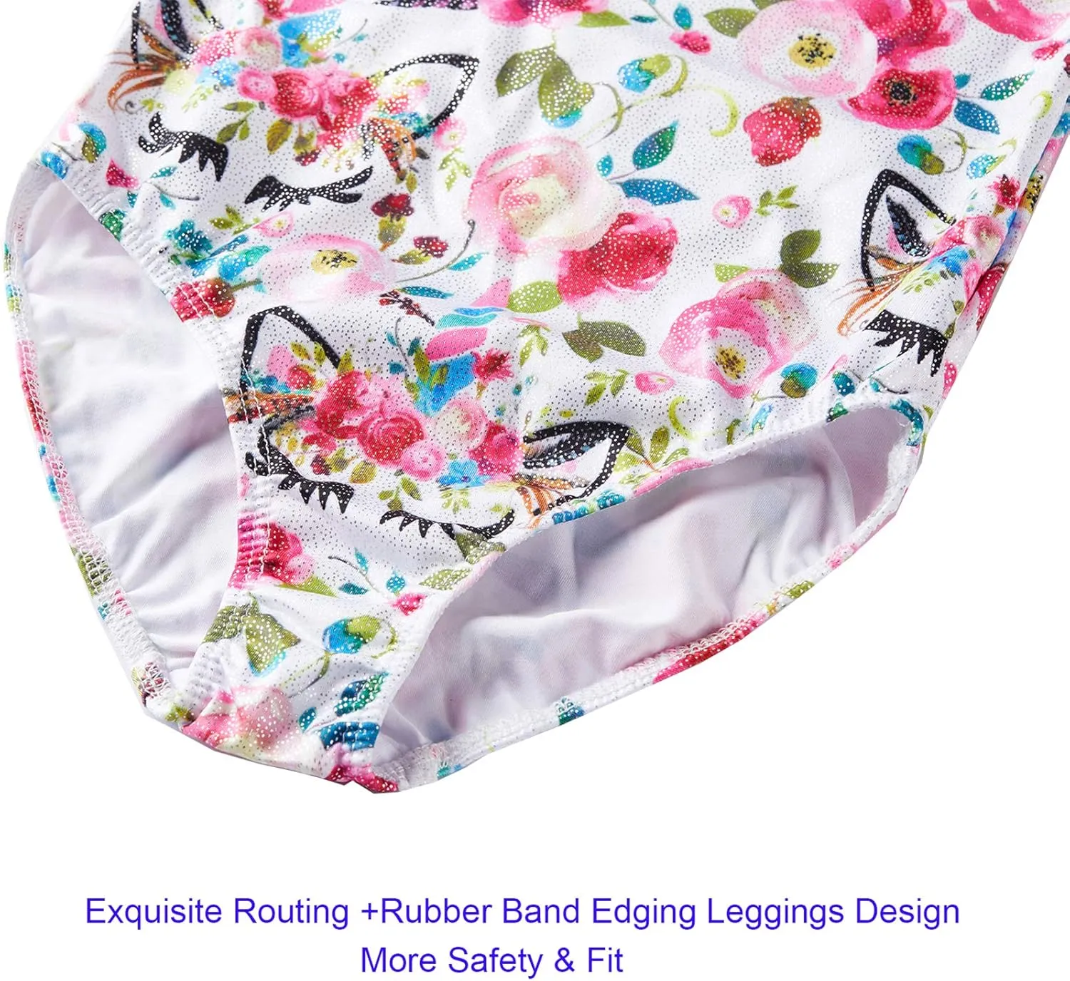 TENVDA Gymnastics Leotards for Girls Sparkly Unicorn Rainbow Long Sleeve Kids Tumbling Outfit Age 2-9 Years Old