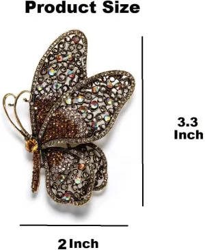 Variety Styles Butterfly Brooch - Multi-Color Rhinestone Crystal Brooch Pin Cute Butterfly Shape Corsages Brooches Decoration Gift for Women Girls