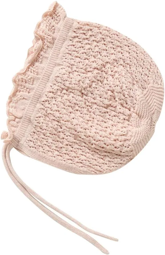 Vivobiniya Toddler Girl Lovely Flounce Knit Hats Baby Bonnets Newborn Baby Hats 0-8y