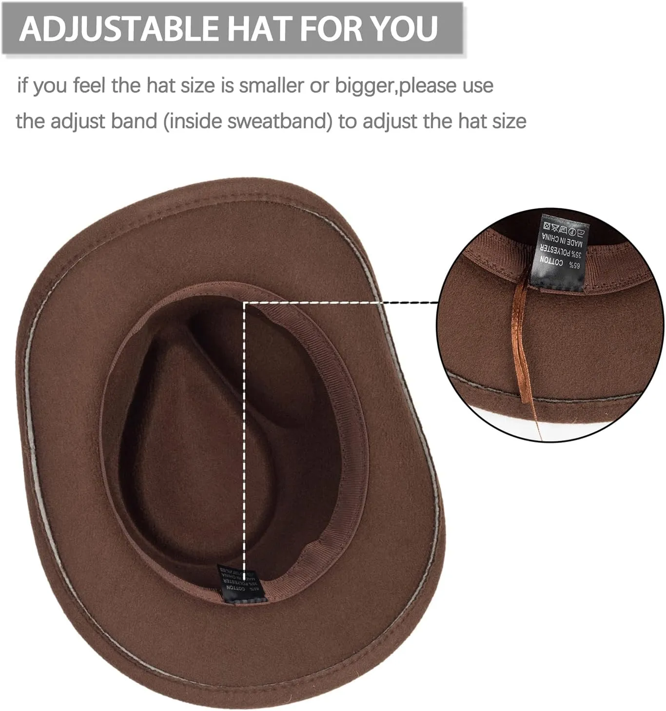 Western Cowboy Cowgirl Hat for Kids - Classic Boys Girls Felt Rodeo Fedora Hat with Belt Buckle (for Kids 4-10 Years)