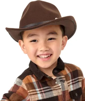 Western Cowboy Cowgirl Hat for Kids - Classic Boys Girls Felt Rodeo Fedora Hat with Belt Buckle (for Kids 4-10 Years)