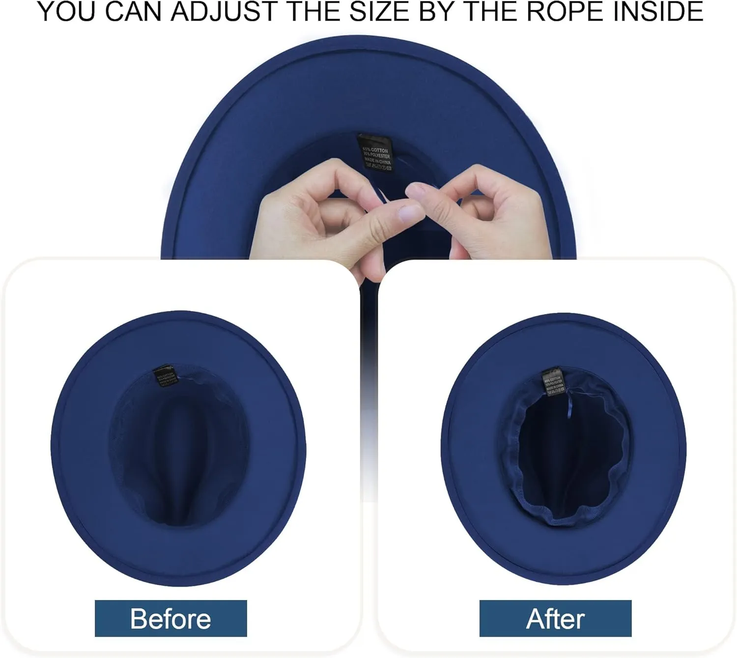 Wide Brim Fedora Hats for Women and Men Classic Felt Panama Hat Men's Two Tone Dress Hat with Belt Buckle