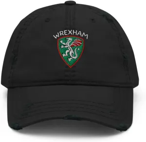 Wrexham AFC Minimalist Dragon Design Embroidered Distressed Dad Hat Soccer Football Cap