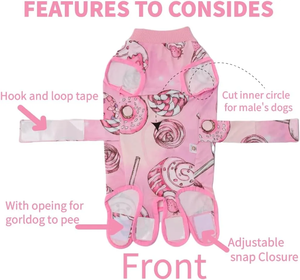 Xqpetlihai Dog Onesie Surgery Recovery Suit for Medium Large Dogs Recovery Shirt for Abdominal Wounds or Skin Diseases Bodysuit Dogs Pajamas(SW,S)