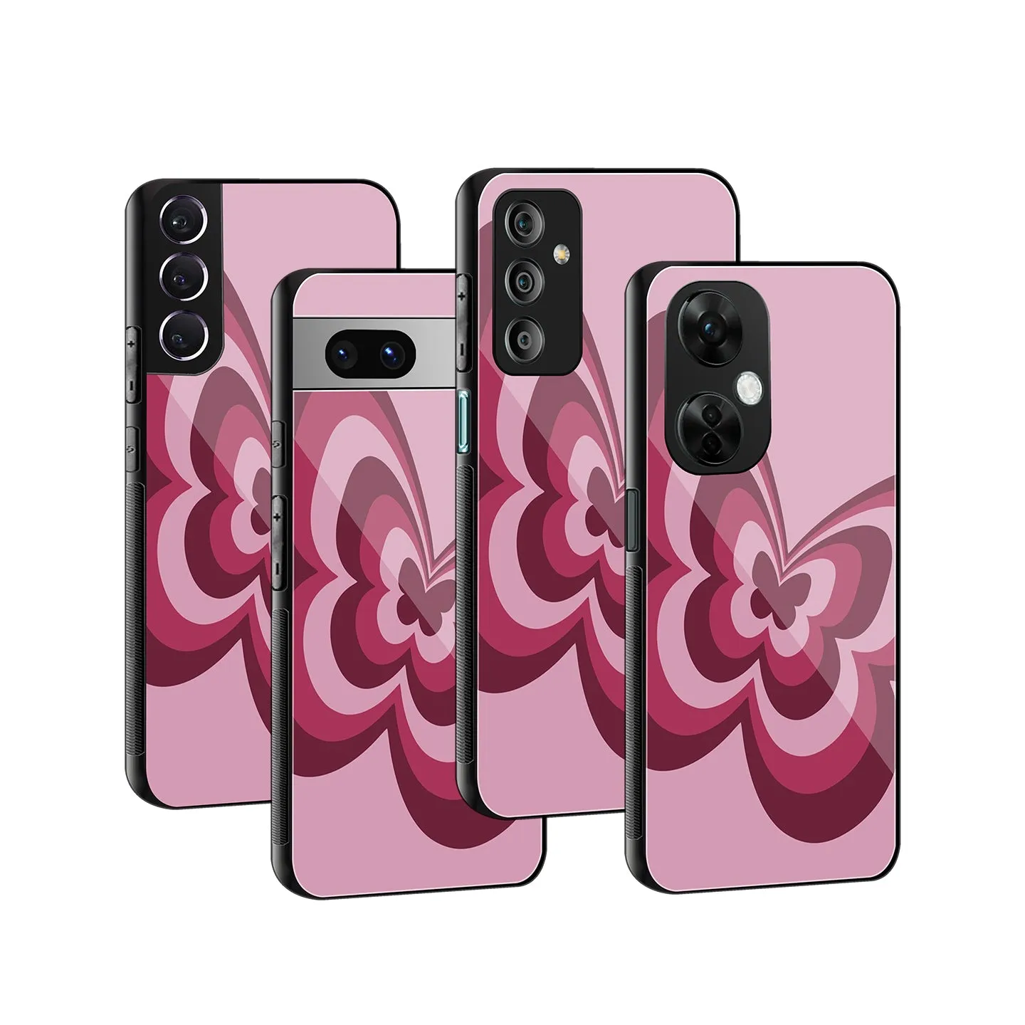Y2K Magenta Butterfly Phone Cover | Glass Case