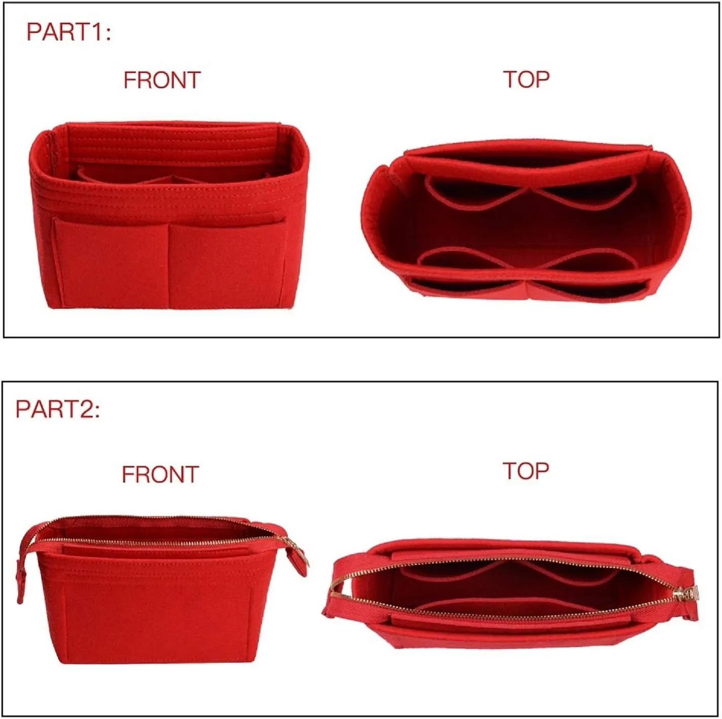 ZTUJO Purse Organizer, Bag Organizer, Insert Purse Organizer With 2 Packs In One Set For LV NeoNoe No Series perfectly