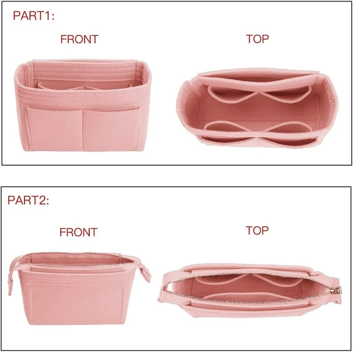 ZTUJO Purse Organizer, Bag Organizer, Insert Purse Organizer With 2 Packs In One Set For LV NeoNoe No Series perfectly