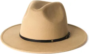 Zylioo 2XL/XL/L Felt Fedora Hats,M/S/XS Wide Brim Dress Hat,Plus Size Warm Panama Hat,Large Brim Jazz Hat for Women Men